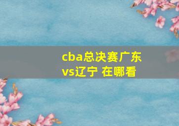 cba总决赛广东vs辽宁 在哪看